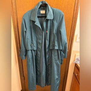 Vintage Teal Sequence Trench Coat